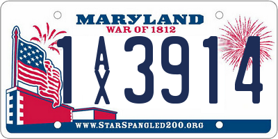 MD license plate 1AX3914