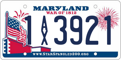 MD license plate 1AX3921