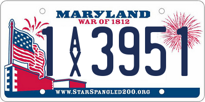 MD license plate 1AX3951