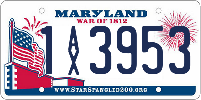 MD license plate 1AX3953