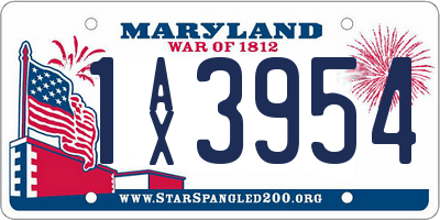 MD license plate 1AX3954