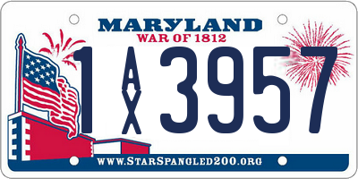 MD license plate 1AX3957