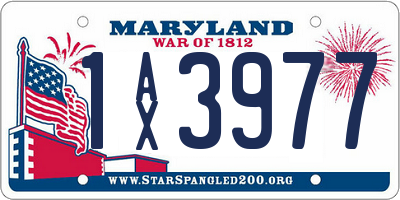 MD license plate 1AX3977