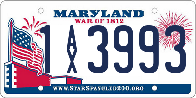 MD license plate 1AX3993