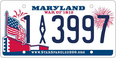 MD license plate 1AX3997