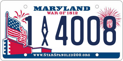 MD license plate 1AX4008