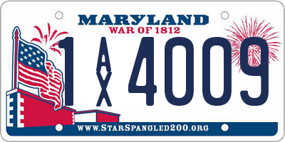 MD license plate 1AX4009