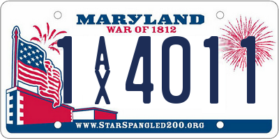 MD license plate 1AX4011