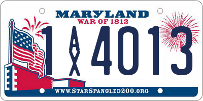MD license plate 1AX4013
