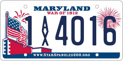 MD license plate 1AX4016