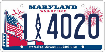 MD license plate 1AX4020