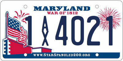MD license plate 1AX4021