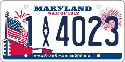 MD license plate 1AX4023