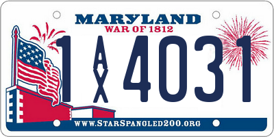 MD license plate 1AX4031