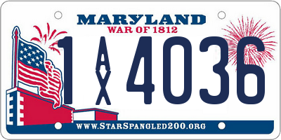 MD license plate 1AX4036