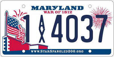 MD license plate 1AX4037