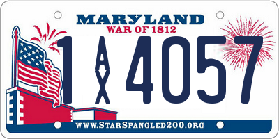 MD license plate 1AX4057