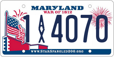 MD license plate 1AX4070
