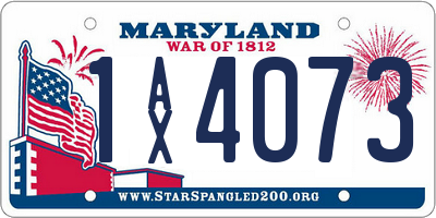MD license plate 1AX4073