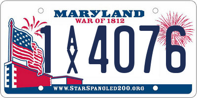 MD license plate 1AX4076