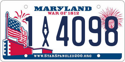 MD license plate 1AX4098