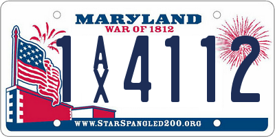 MD license plate 1AX4112