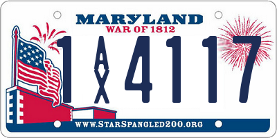MD license plate 1AX4117