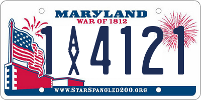 MD license plate 1AX4121