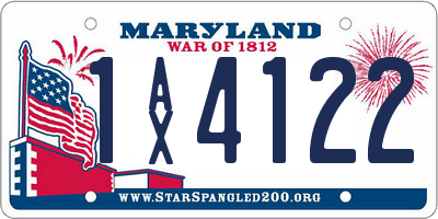 MD license plate 1AX4122