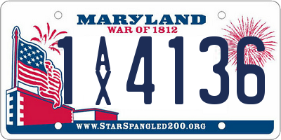 MD license plate 1AX4136