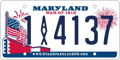 MD license plate 1AX4137