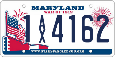 MD license plate 1AX4162