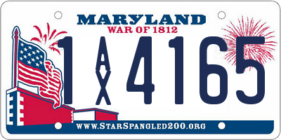 MD license plate 1AX4165