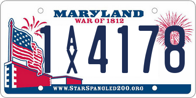MD license plate 1AX4178