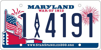 MD license plate 1AX4191