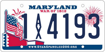 MD license plate 1AX4193