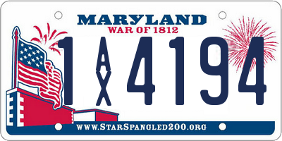 MD license plate 1AX4194