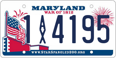 MD license plate 1AX4195