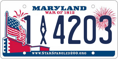 MD license plate 1AX4203