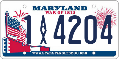 MD license plate 1AX4204