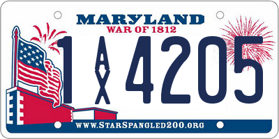 MD license plate 1AX4205