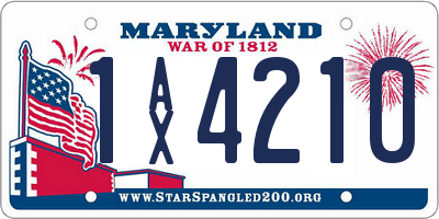 MD license plate 1AX4210