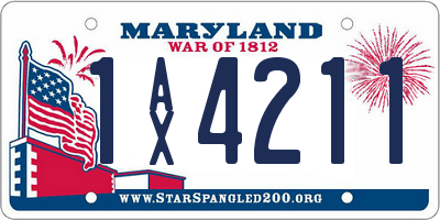 MD license plate 1AX4211