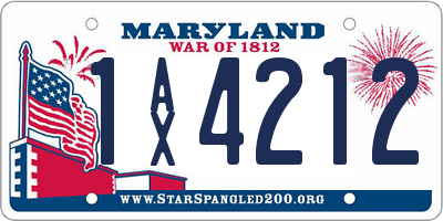 MD license plate 1AX4212