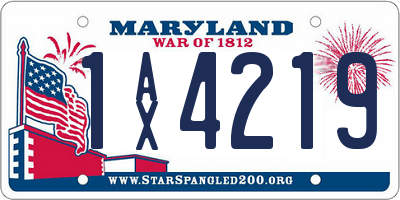 MD license plate 1AX4219