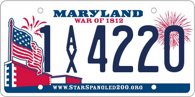MD license plate 1AX4220