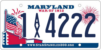MD license plate 1AX4222