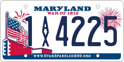 MD license plate 1AX4225