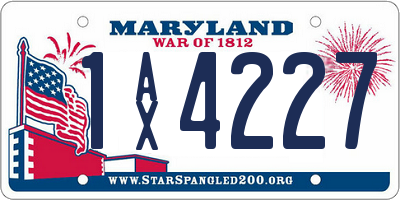 MD license plate 1AX4227