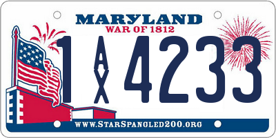 MD license plate 1AX4233